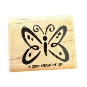 Stampin Up! Vintage 2001 Single Butterfly Rubber Stamp